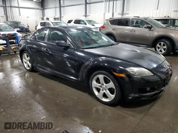 2004 Mazda RX-8 with VIN JM1FE17N240135103, listed as a Copart auction lot 77572594 with 85,089 mi miles and Salvage Title. Bid and sale history available at DreamBid. Image 4.