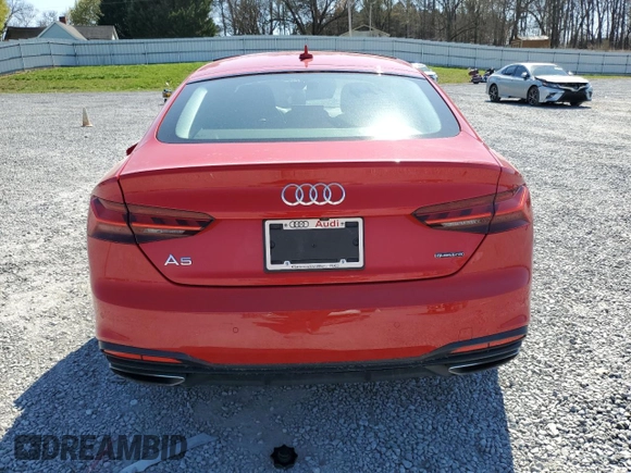 2020 Audi A5 Sportback Premium Plus with VIN WAUCNCF52LA012990, listed as a Copart auction lot 47703204 with 21,084 mi miles. Bid and sale history available at carsss.com. Image 6.