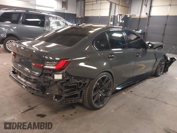 2023 BMW M3 Competition xDrive with VIN WBS43AY08PFP63435, listed as a IAAI auction lot 42136588 with 25,790 mi miles and . Bid and sale history available at DreamBid. Image 4.