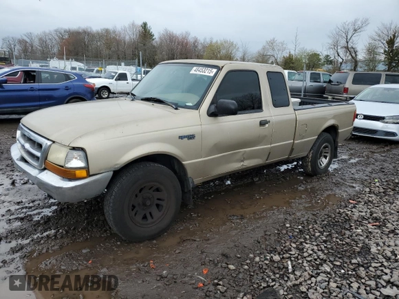 1999 Ford Ranger XL with VIN 1FTYR14V8XPB52646, listed as a Copart auction lot 48453215 with 343,534 mi miles and Salvage Title. Bid and sale history available at carsss.com. Image 1.