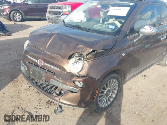 2012 FIAT 500 Gucci with VIN 3C3CFFER1CT119029, listed as a IAAI auction lot 41499274 with 78,504 mi miles. Bid and sale history available at carsss.com. Image 6.
