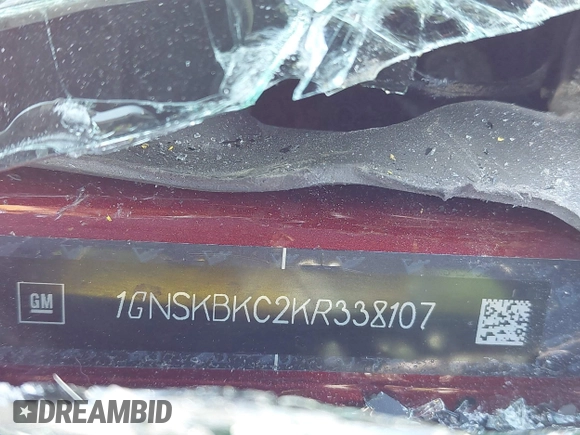 2019 Chevrolet Tahoe LT z VIN 1GNSKBKC2KR338107, wystawiony jako IAAI lot #41999167 z przebiegiem 117 260 mil mil oraz . Historia ofert i sprzedaży dostępna na DreamBid. Obrazek 9.