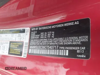2012 MINI Hardtop with VIN WMWSU3C56CT540717, listed as a IAAI auction lot 41473583 with 103,245 mi miles and . Bid and sale history available at DreamBid. Image 9.