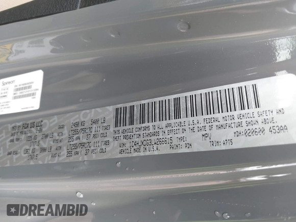 2020 Jeep Wrangler Unlimited Black and Tan с VIN 1C4HJXDG3LW266615, выставлен на аукционе IAAI как лот 42207899 с пробегом 55 291 миль миль и . История ставок и продаж доступна на DreamBid. Изображение 9.