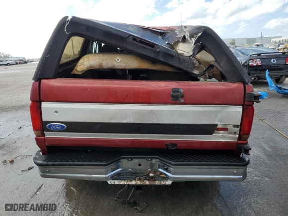 1995 Ford Bronco Custom with VIN 1FMEU15H6SLC05365, listed as a Copart auction lot 76349024 with 0 mi miles and Salvage Title. Bid and sale history available at carsss.com. Image 6.
