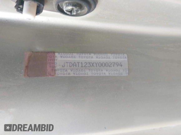 2000 Toyota ECHO with VIN JTDAT123XY0002794, listed as a IAAI auction lot 41516958 with Not Provided miles and . Bid and sale history available at DreamBid. Image 9.