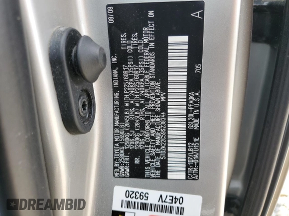 2009 Toyota Sienna XLE with VIN 5TDZK22C59S238344, listed as a Copart auction lot 60805025 with 142,332 mi miles and Clean title. Bid and sale history available at DreamBid. Image 14.