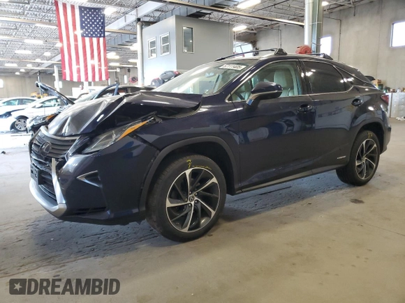 2018 Lexus RX 450h with VIN 2T2BGMCA9JC021481, listed as a Copart auction lot 57111405 with 186,533 mi miles and Salvage title. Bid and sale history available at DreamBid. Image 1.