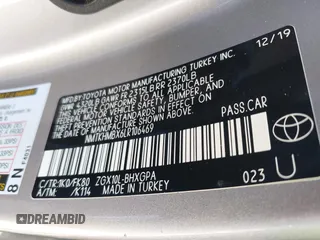 2020 Toyota C-HR LE z VIN NMTKHMBX6LR106469, wystawiony jako IAAI lot #41972012 z przebiegiem 51 316 mil mil oraz . Historia ofert i sprzedaży dostępna na DreamBid. Obrazek 9.