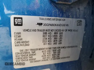 2022 Chevrolet Silverado 1500 Custom with VIN 3GCPABEK4NG536745, listed as a Copart auction lot 51083935 with 88,669 mi miles and Salvage Title. Bid and sale history available at DreamBid. Image 14.