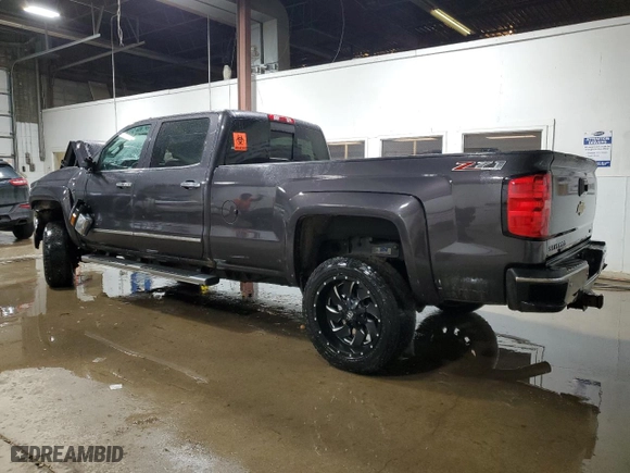 2015 Chevrolet Silverado 2500HD LTZ with VIN 1GC1KWE89FF579463, listed as a Copart auction lot 47570195 with 0 mi miles and Salvage Title. Bid and sale history available at carsss.com. Image 2.