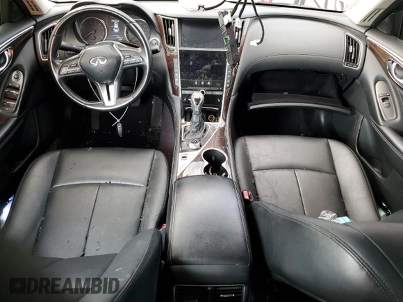 2018 Infiniti Q50 Luxe with VIN JN1EV7AR6JM444784, listed as a Copart auction lot 54509335 with 69,997 mi miles and Salvage Title. Bid and sale history available at DreamBid. Image 8.