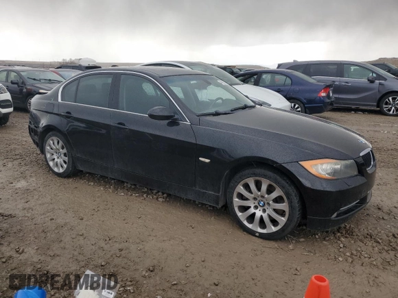 2007 BMW 3 Series 335xi with VIN WBAVD53557A008417, listed as a Copart auction lot 44999725 with 0 mi miles and Salvage Title. Bid and sale history available at carsss.com. Image 4.