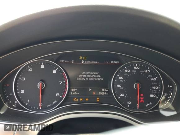 2015 Audi A6 Premium Plus with VIN WAUFGAFCXFN037112, listed as a Copart auction lot 52629515 with 75,551 mi miles and Salvage title. Bid and sale history available at DreamBid. Image 9.