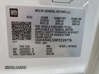 2023 GMC Acadia Denali with VIN 1GKKNXLS5PZ139776, listed as a Copart auction lot 55449835 with 18,418 mi miles and Salvage title. Bid and sale history available at DreamBid. Image 13.
