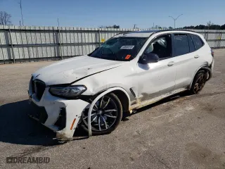 2022 BMW X3 M40i with VIN 5UX83DP08N9J69708, listed as a Copart auction lot 48850515 with 0 mi miles and Salvage Title. Bid and sale history available at carsss.com. Image 1.