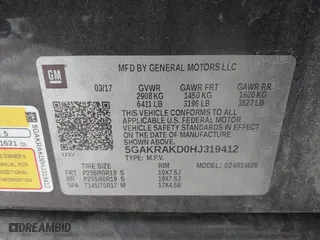 2017 Buick Enclave Convenience with VIN 5GAKRAKD0HJ319412, listed as a IAAI auction lot 41727217 with 136,051 mi miles. Bid and sale history available at carsss.com. Image 9.