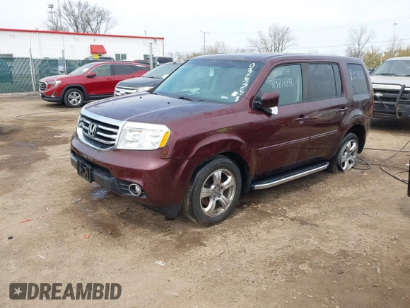 2013 Honda Pilot EX-L with VIN 5FNYF4H50DB036352, listed as a IAAI auction lot 41981184 with 166,539 mi miles. Bid and sale history available at carsss.com. Image 2.