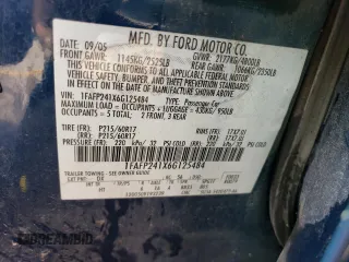 2006 Ford Five Hundred SEL with VIN 1FAFP241X6G125484, listed as a Copart auction lot 56619964 with 235,268 mi miles and Salvage Title. Bid and sale history available at carsss.com. Image 12.