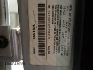 2003 Volvo S80 2.9L с VIN YV1TS92D731315172, выставлен на аукционе Copart как лот 41831785 с пробегом Не указан миль и Чистый • Clean title. История ставок и продаж доступна на DreamBid. Изображение 12.