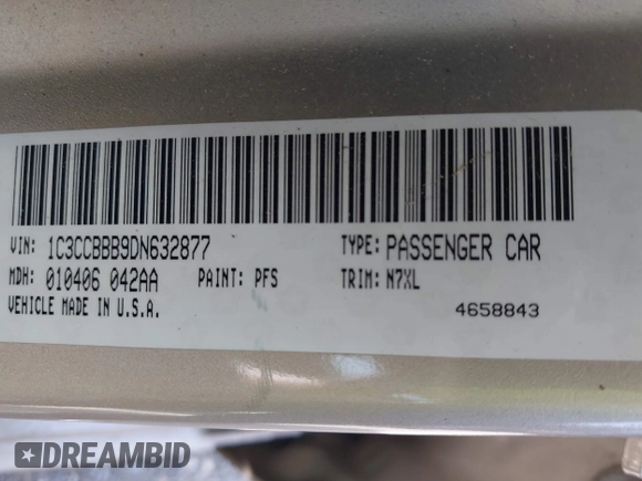 2013 Chrysler 200 Touring with VIN 1C3CCBBB9DN632877, listed as a IAAI auction lot 41935934 with 156,677 mi miles. Bid and sale history available at carsss.com. Image 9.