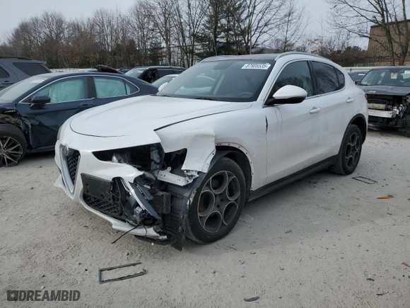 2018 Alfa Romeo Stelvio Ti with VIN ZASFAKBN8J7B87421, listed as a Copart auction lot 87905535 with 91,041 mi miles and Salvage Title. Bid and sale history available at carsss.com. Image 1.