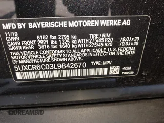 2020 BMW X5 xDrive40i with VIN 5UXCR6C03L9B42670, listed as a IAAI auction lot 41977126 with Not provided miles and . Bid and sale history available at DreamBid. Image 9.