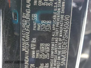 2025 Hyundai Tucson SEL with VIN 5NMJB3DE7SH450690, listed as a Copart auction lot 47982635 with 13,947 mi miles and Salvage Title. Bid and sale history available at carsss.com. Image 13.