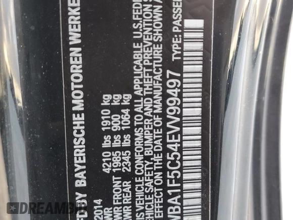 2014 BMW 2 Series 228i with VIN WBA1F5C54EVV99497, listed as a Copart auction lot 42703515 with 135,719 mi miles and Salvage Title. Bid and sale history available at DreamBid. Image 12.
