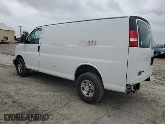 2020 Chevrolet Express Cargo Van with VIN 1GCWGAFP3L1254185, listed as a Copart auction lot 43260375 with 59,636 mi miles and Clean Title. Bid and sale history available at carsss.com. Image 2.