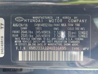 2017 Hyundai Tucson Value with VIN KM8J33A22HU316495, listed as a IAAI auction lot 41896507 with 82,517 mi miles. Bid and sale history available at carsss.com. Image 9.