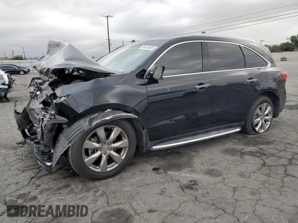 2015 Acura MDX Advance/Entertainment Pkg with VIN 5FRYD3H85FB013466, listed as a Copart auction lot 44435485 with 110,444 mi miles and Salvage Title. Bid and sale history available at carsss.com. Image 1.