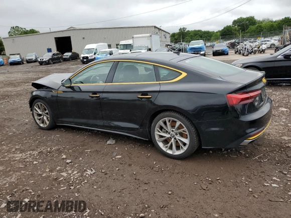 2020 Audi A5 Sportback Premium with VIN WAUANCF55LA007256, listed as a Copart auction lot 57772365 with 87,997 mi miles and Salvage title. Bid and sale history available at DreamBid. Image 2.