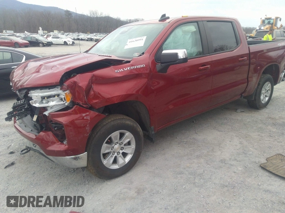 2023 Chevrolet Silverado 1500 LT with VIN 1GCUDDE88PZ333015, listed as a IAAI auction lot 41620991 with 1 mi miles. Bid and sale history available at carsss.com. Image 2.