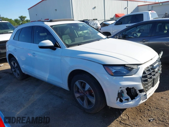 2022 Audi Q5 Premium Plus z VIN WA1BBAFY0N2078094, wystawiony jako IAAI lot #42061485 z przebiegiem 23 152 mil mil oraz . Historia ofert i sprzedaży dostępna na DreamBid. Obrazek 1.