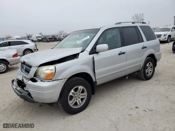 2003 Honda Pilot EX with VIN 2HKYF18753H551640, listed as a Copart auction lot 86652314 with 22,118 mi miles and Salvage Title. Bid and sale history available at carsss.com. Image 1.
