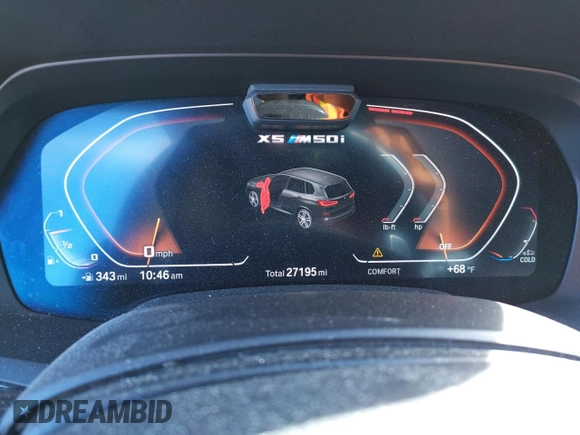 2020 BMW X5 M50i with VIN 5UXJU4C00L9B77869, listed as a Copart auction lot 36123043 with 27,195 mi miles. Bid and sale history available at carsss.com. Image 9.