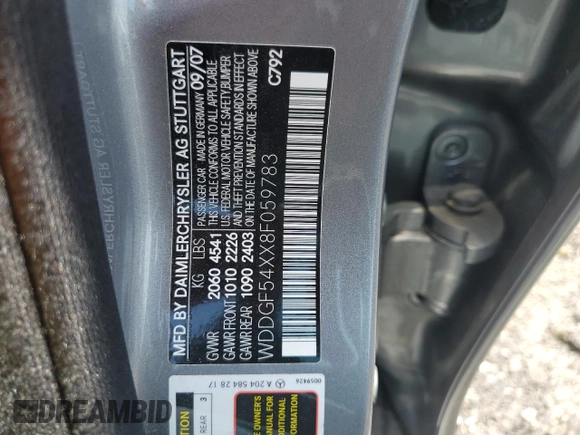 2008 Mercedes-Benz C 300 Sport z VIN WDDGF54XX8F059783, wystawiony jako Copart lot #59128615 z przebiegiem 104 505 mil mil oraz Szkoda całkowita • Salvage title. Historia ofert i sprzedaży dostępna na DreamBid. Obrazek 12.