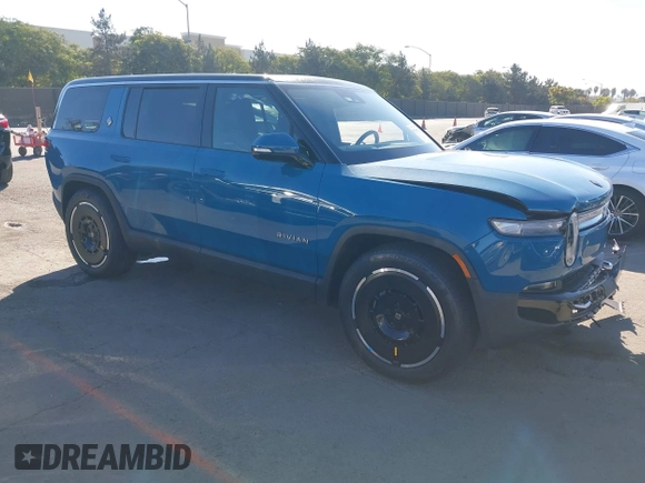2025 Rivian R1S Adventure with VIN 7PDSGBBA9SN056202, listed as a IAAI auction lot 40766927 with 1,688 mi miles. Bid and sale history available at carsss.com. Image 1.
