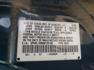 2003 Honda Odyssey EX-L z VIN 5FNRL18053B123100, wystawiony jako Copart lot #54159715 z przebiegiem 232 206 mil mil oraz Szkoda całkowita • Salvage title. Historia ofert i sprzedaży dostępna na DreamBid. Obrazek 12.