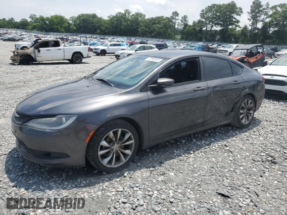 2015 Chrysler 200 S with VIN 1C3CCCBB1FN655126, listed as a Copart auction lot 57290915 with 148,355 mi miles and Salvage title. Bid and sale history available at DreamBid. Image 1.