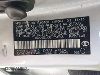 2014 Toyota Prius Four with VIN JTDKN3DU3E1764256, listed as a IAAI auction lot 42019394 with 398,092 mi miles. Bid and sale history available at carsss.com. Image 9.