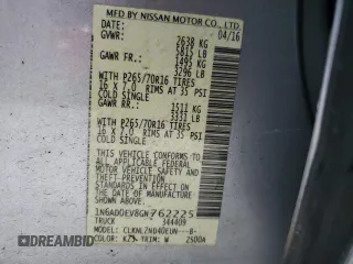 2016 Nissan Frontier S with VIN 1N6AD0EV8GN762225, listed as a Copart auction lot 85652444 with Not provided miles and Salvage title. Bid and sale history available at DreamBid. Image 13.