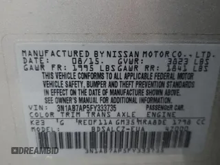 2015 Nissan Sentra SL z VIN 3N1AB7AP5FY333735, wystawiony jako Copart lot #52911605 z przebiegiem 130 120 mil mil oraz Szkoda całkowita • Salvage title. Historia ofert i sprzedaży dostępna na DreamBid. Obrazek 12.