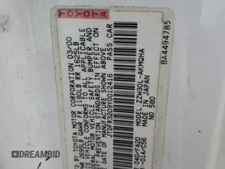 2000 Toyota MR2 z VIN JTDFR3209Y0012416, wystawiony jako Copart lot #73955194 z przebiegiem 74 158 mil mil oraz Szkoda całkowita • Salvage title. Historia ofert i sprzedaży dostępna na DreamBid. Obrazek 13.