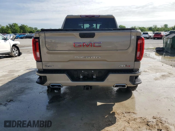 2023 GMC Sierra 1500 AT4 with VIN 1GTUUEE89PZ218574, listed as a Copart auction lot 55883305 with 34,239 mi miles and Salvage title. Bid and sale history available at DreamBid. Image 6.