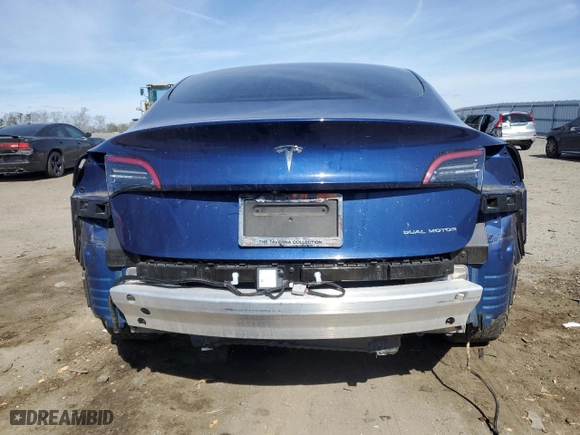 2022 Tesla Model 3 Long Range with VIN 5YJ3E1EB9NF185625, listed as a Copart auction lot 46499945 with 72,416 mi miles and Salvage Title. Bid and sale history available at carsss.com. Image 6.