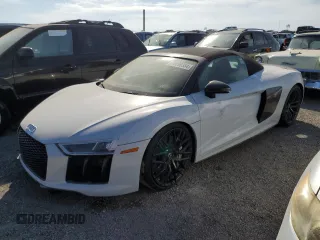 2018 Audi R8 Spyder performance z VIN WUA4BCFX2J7901190, wystawiony jako Copart lot #75090384 z przebiegiem Nie podano mil oraz Nie do naprawy. Historia ofert i sprzedaży dostępna na DreamBid. Obrazek 1.