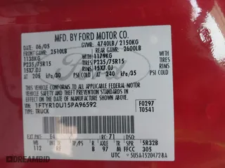 2005 Ford Ranger XL with VIN 1FTYR10U15PA96592, listed as a IAAI auction lot 41369442 with 153,181 mi miles. Bid and sale history available at carsss.com. Image 9.