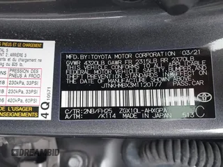 2021 Toyota C-HR LE with VIN JTNKHMBX3M1120177, listed as a IAAI auction lot 41257866 with 43,964 mi miles. Bid and sale history available at carsss.com. Image 9.